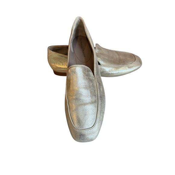 Donald J Pliner Metallic Gold Comfort Slip on Haro Loafers 8 - Picture 2 of 9